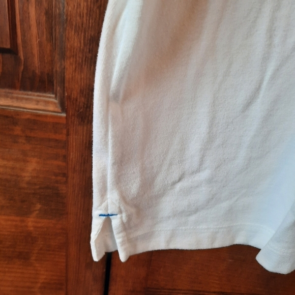 Nautica white striped preppy striped short sleeve polo shirt size large - Picture 8 of 11